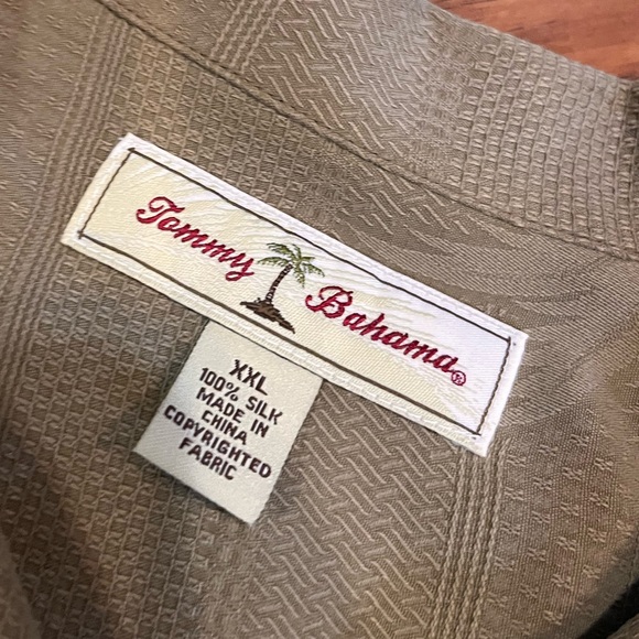 Tommy Bahama silk shirt men’s XXL tan brown button down short sleeve Palm Trees - Picture 4 of 9